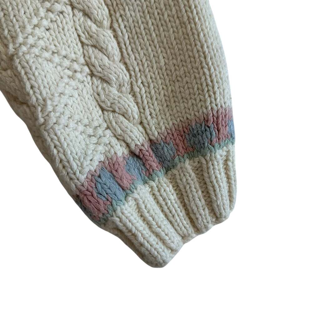 Karen Scott II Hand Knits Vintage Floral Cable Knit Button-Front Cardigan - Picture 6 of 11